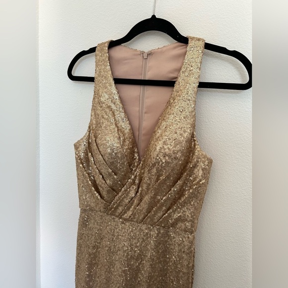 Bari Jay Gold Dress Size 8 - Picture 3 of 6